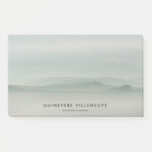 Post-it® Matin vert brumeux en Toscane avec des cyprès