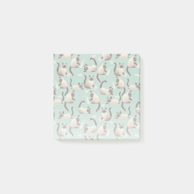 Post-it® Mauvais chats siamois frapper des trucs (Devant)