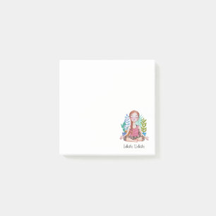 Post-it® Méditer la fille avec les Plantes