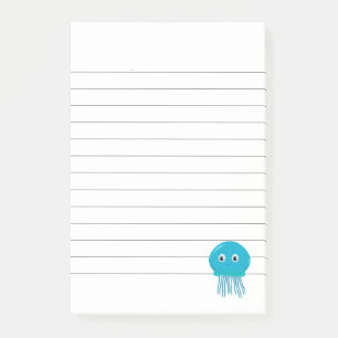 Post-it® Méduses de dessin animé mignon alignées 