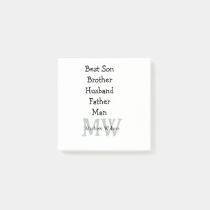 Post-it® Meilleur homme fils mari papa cite ajouter un nom