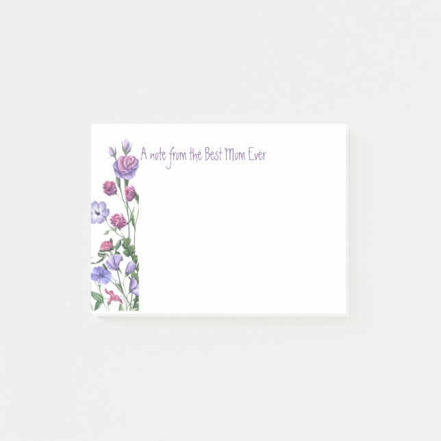 Post-it® Meilleure maman Citer jamais Fleurs de jardin d'ét (Devant)