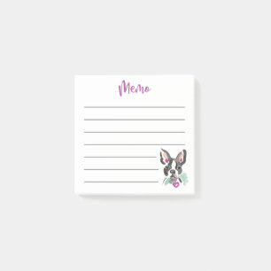 Post it Memo Boston terrier pink Post-it Notes