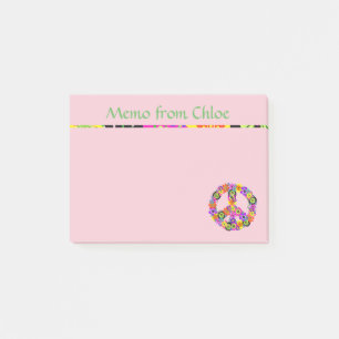 Post-it® Mémo Signe de Paix en Rose