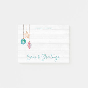 Post-it® Mer rose turquoise et ornement de coquillages