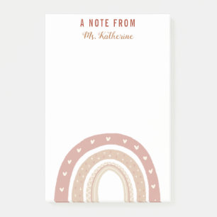 Post-it® Merci arc-en-ciel en terre cuite Boho cadeau