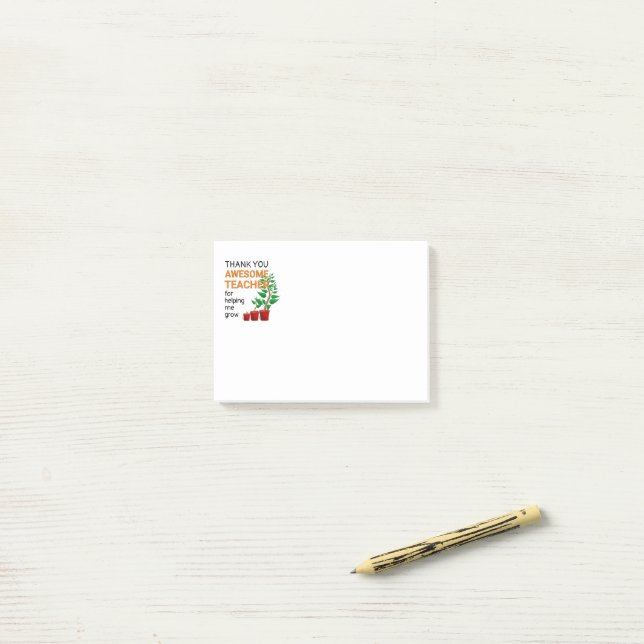 Post-it® Merci Awome Enseignant (Sur un bureau)