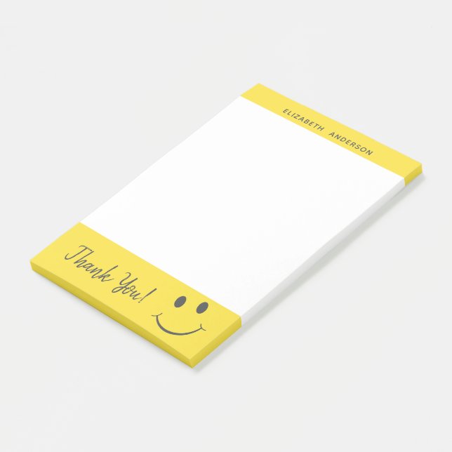Post-it® Merci de sourire joyeux Nom d'ajout (Incliné)