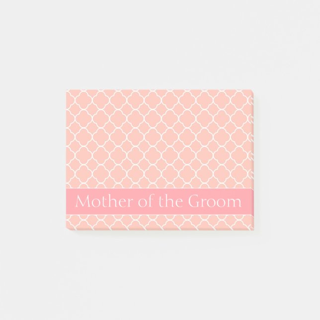 Post-it® Mère de la chambre rose et blanc (Devant)