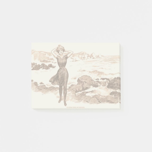 Post-it® Mermaid Beach Gibson Girl Victorian Antique (Devant)