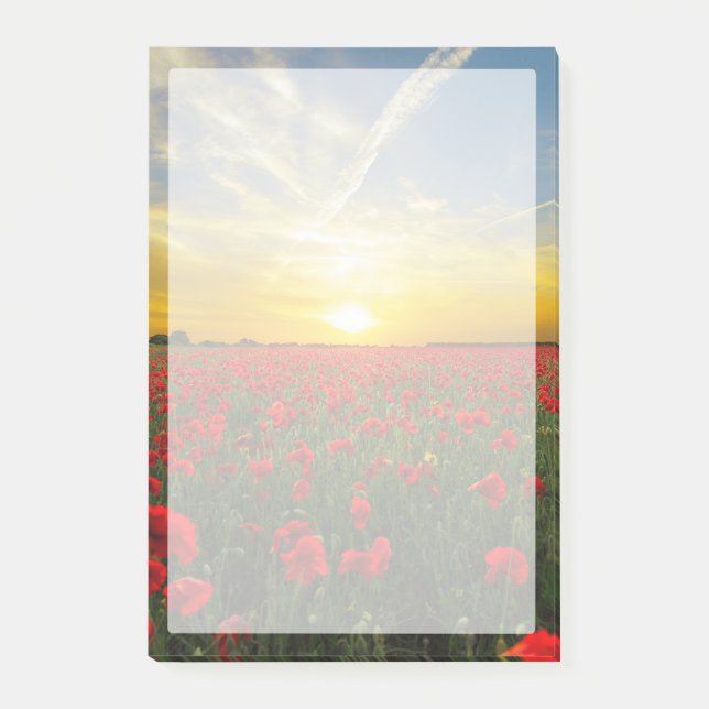 Post-it® Merveilleux champ de pavot Horizon du coucher du s (Devant)