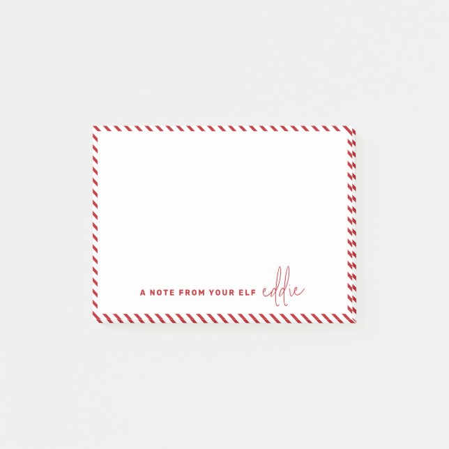 Post-it® Message de l'Elfe de Noël Un mot de votre Elfe (Devant)
