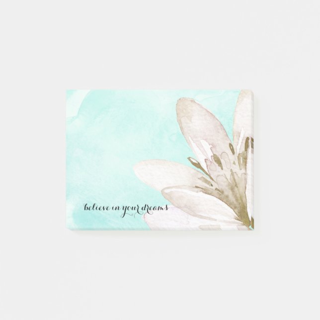 Post-it® Message inspiré en bon état de fleur blanche (Devant)