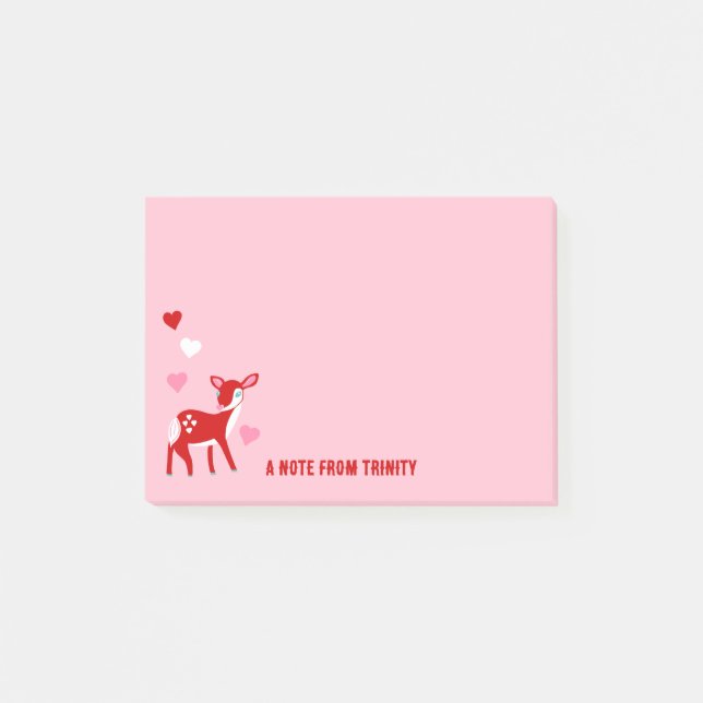 Post-it® Message personnalisé de la Saint-Valentin Red Deer (Devant)