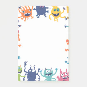 Post-it® Mignon cahier à bordure de monstre coloré pour enf