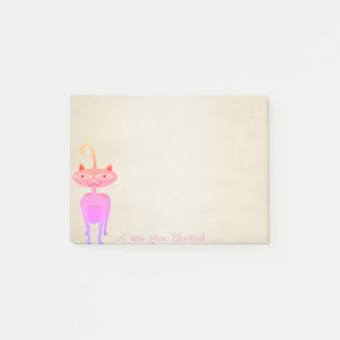 Post-it® Mignon Chéri Élégant , Chat Rose