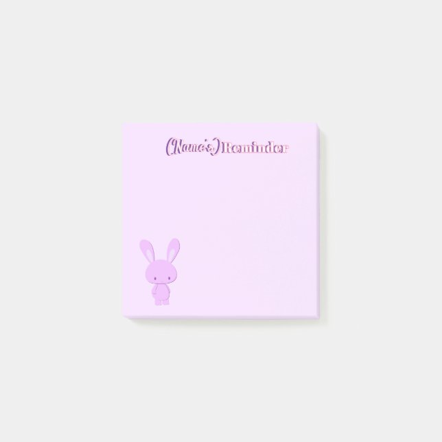 Post-it® Mignon Kawaii Pastel Lapin Debout Personnalisé Lap (Devant)