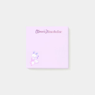 Post-it® Mignon Kawaii Pastel Lapin Violet Personnalisé ave