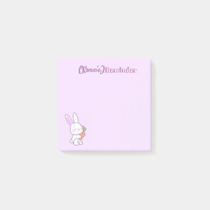 Post-it® Mignon Kawaii Pastel Lapin Violet Personnalisé ave