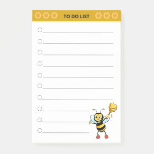 Post-it® Mignonne abeille à miel sur fond blanc