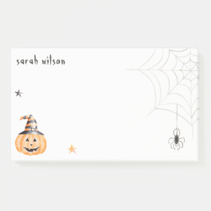 Post-it® Mignonne Éffrayante Halloween Citrouille Spider We