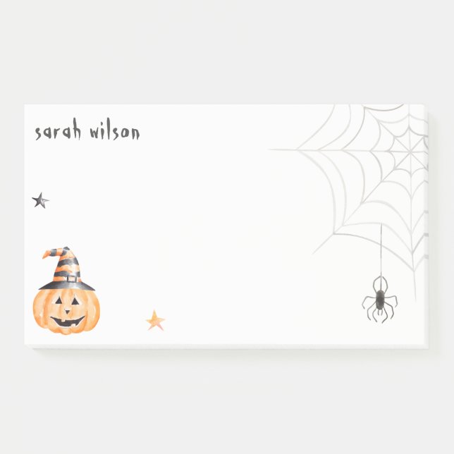 Post-it® Mignonne Éffrayante Halloween Citrouille Spider We (Devant)