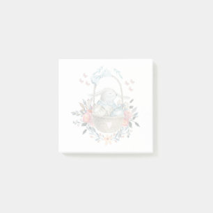 Post-it® Mignonne lapin dans un panier avec des oeufs et de