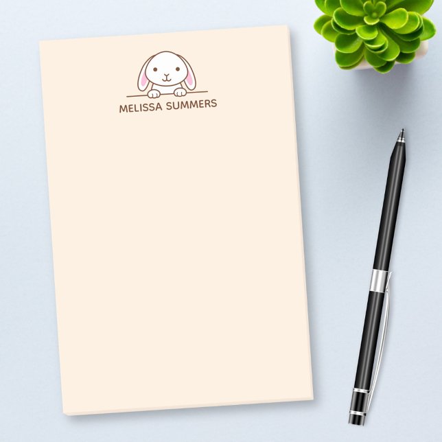 Post-it® Mignonne lapin Peeing au-dessus du nom personnalis (Créateur téléchargé)