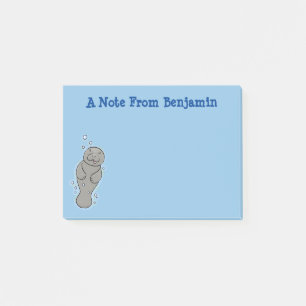 Post-it® Mignonne manatée bébé avec bulles illustration