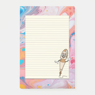 Post-it® Mignonne mascotte en marbre coloré arrière - plan