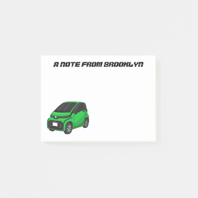 Post-it® Mignonne micro-voiture verte (Devant)