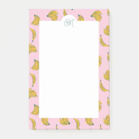 Mignons Monogrammes Bananes jaunes en Arrière - pl