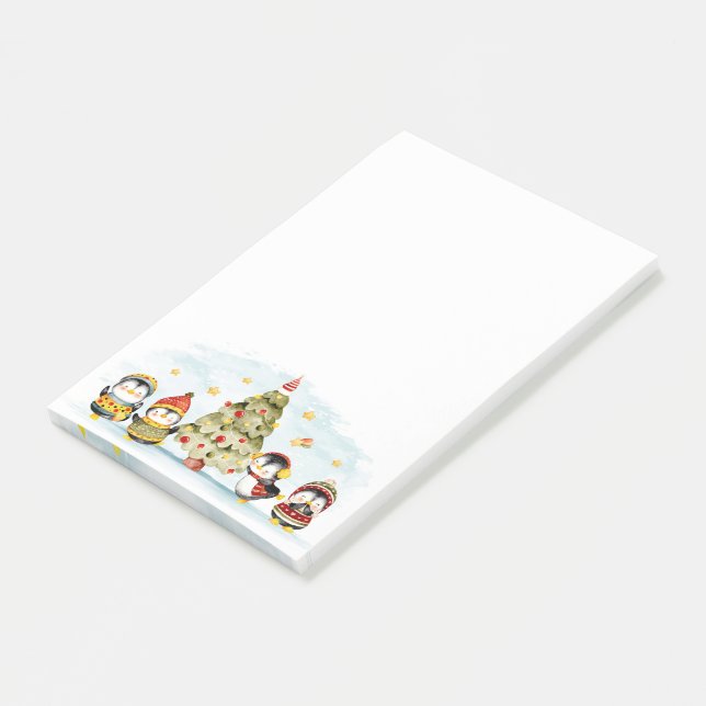 Post-it® Mignons Penquins de Noël (Incliné)