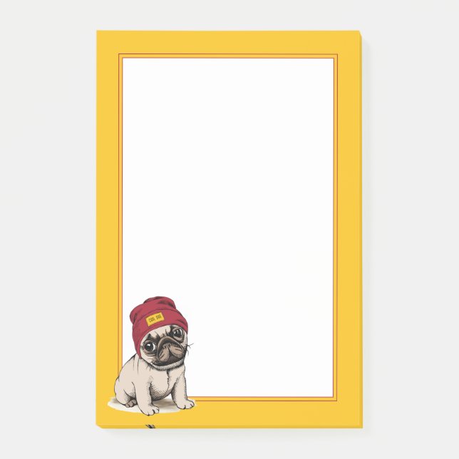 Post-it® Mini carlin de hippie de chiot (Devant)
