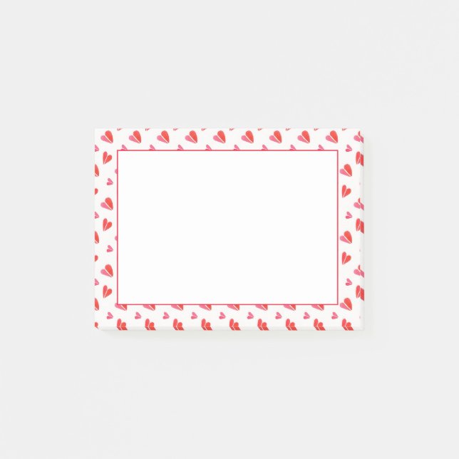 Post-it® MINI COEURS 4x3 Post It Note Pad (Devant)