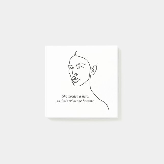 Post-it® Minimal Noir Elle Est Devenue Un Héros Inspiration (Devant)