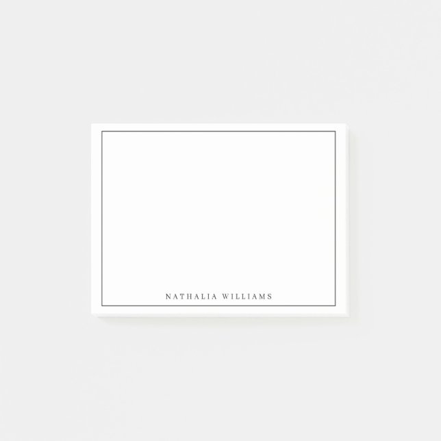 Post-it® Minimalist Basic Personalize Black Stationery (Devant)
