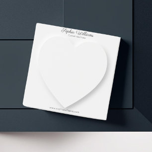 Post-it® minimaliste de coeur blanc d'ombre 3D