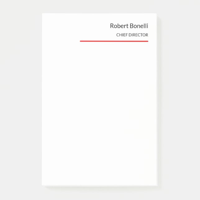 Post-it® Minimaliste rouge clair moderne (Devant)