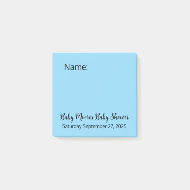 Post-it® Minimum Simple Blue Fun Date d'échéance Baby showe (Devant)