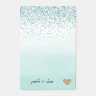 Post-it® Mint Ombre Parties scintillant Gold Heart