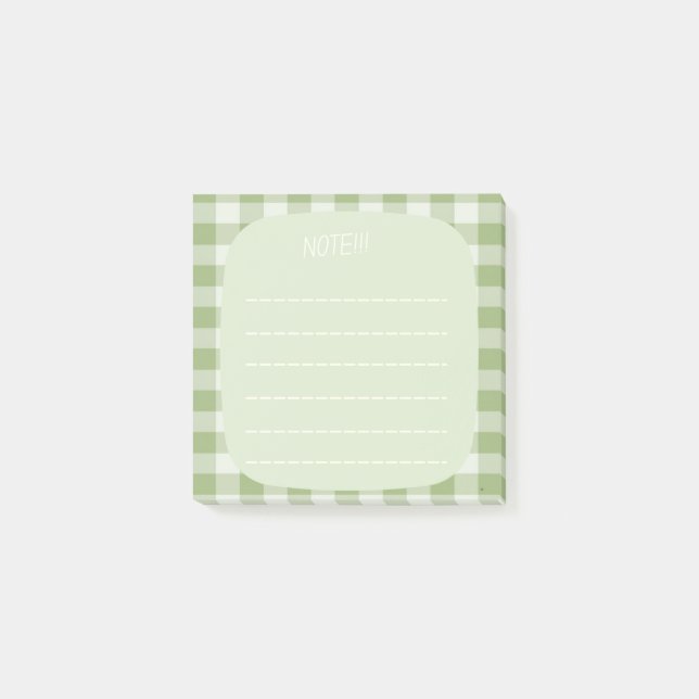 Post-it® Mint Plaid Note Design (Devant)