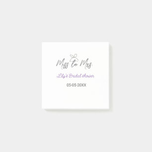 Post-it® Miss à Mrs douche de mariée ajouter nom date année