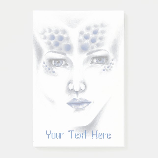 Post-it® Miss Alien Universe Lady Original Art Sticks Notes (Devant)