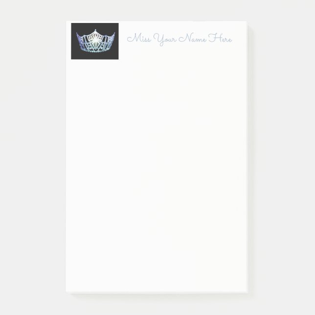 Post-it® Miss America Baby Blue Crown Post-it-Notes (Devant)