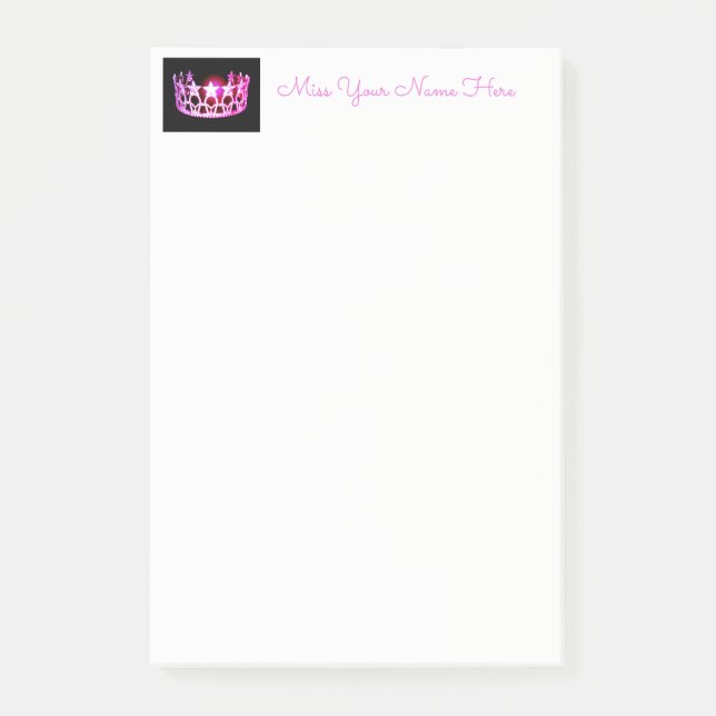 Post-it® Miss USA Hot Pink Crown Post-it-Notes (Devant)