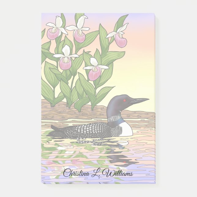Post-it® MN State Bird Flower Loon Lady Slipper (Devant)