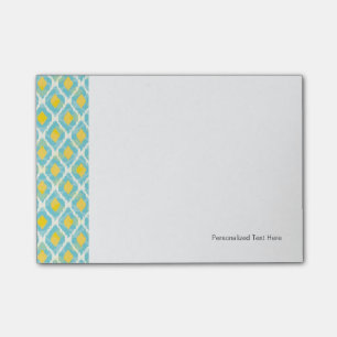 Post-it® Mode jaune bleue d'ikat tribal moderne