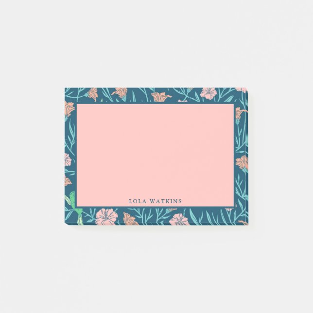 Post-it® Modèle floral rose élégant (Devant)