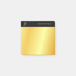Post-it® Modèle Monogramme Élégant Noir Et Or Personnalisé
